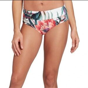 Calia Women’s Weave Midrise Boy Short Botanical Island Swim Bottoms Size 1X NWT
